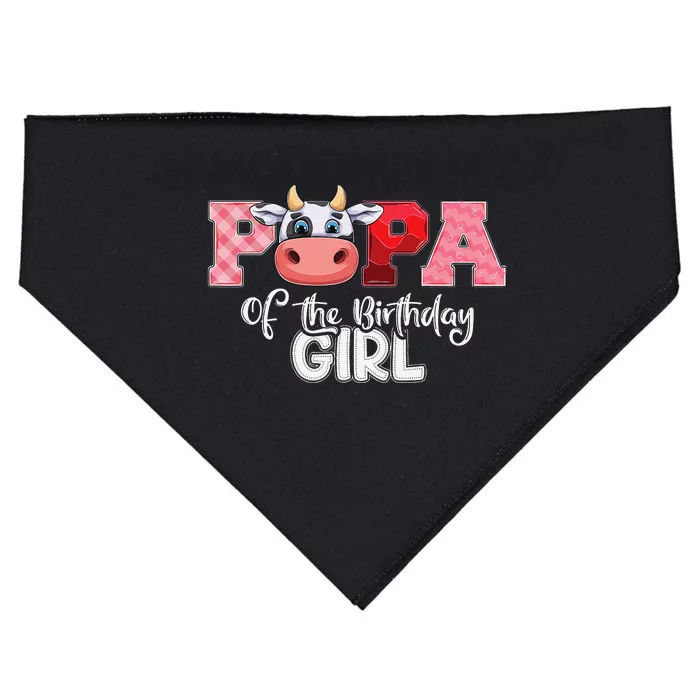 Papa of The Birthday Cow Family Cow Farm Matching USA-Made Doggie Bandana