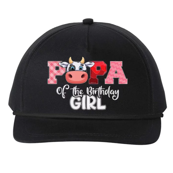 Papa of The Birthday Cow Family Cow Farm Matching Snapback Five-Panel Rope Hat