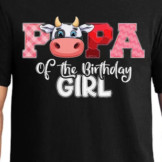 Papa of The Birthday Cow Family Cow Farm Matching Pajama Set