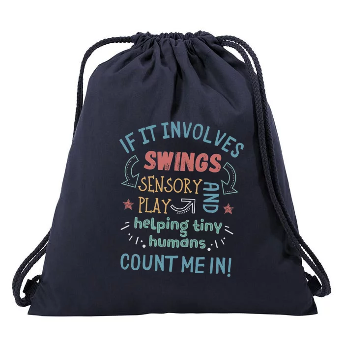 Pediatric Occupational Therapy Funny Ot Month Rehab Autism Cool Gift Drawstring Bag