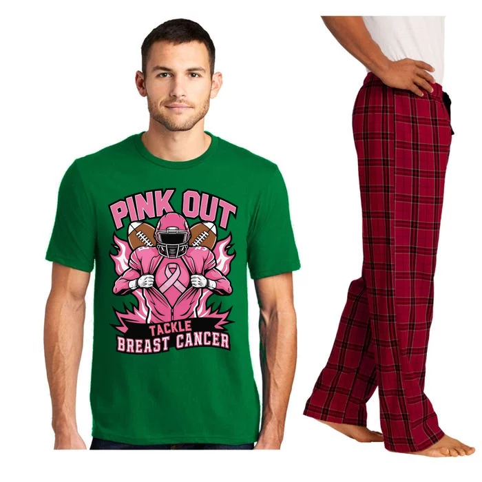 P.Ink Out Tackle Breast Cancer Awareness American Football Gift Pajama Set