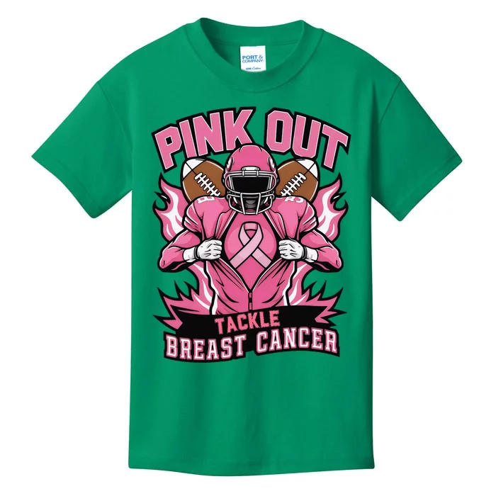 P.Ink Out Tackle Breast Cancer Awareness American Football Gift Kids T-Shirt