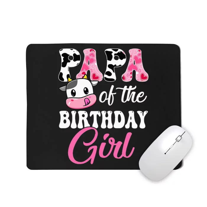 Papa Of The Birthday Farm Cow 1St Birthday Mousepad