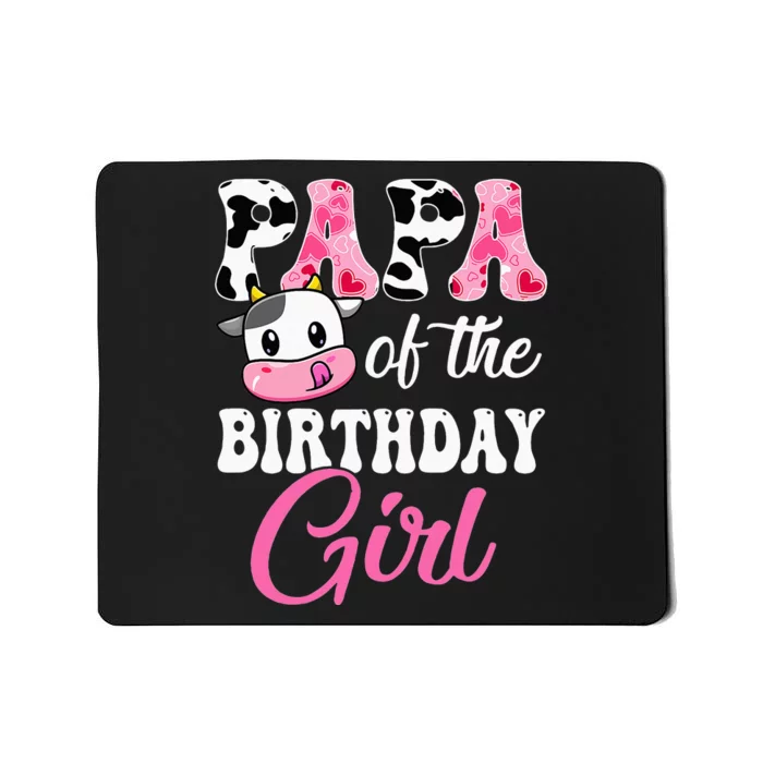 Papa Of The Birthday Farm Cow 1St Birthday Mousepad