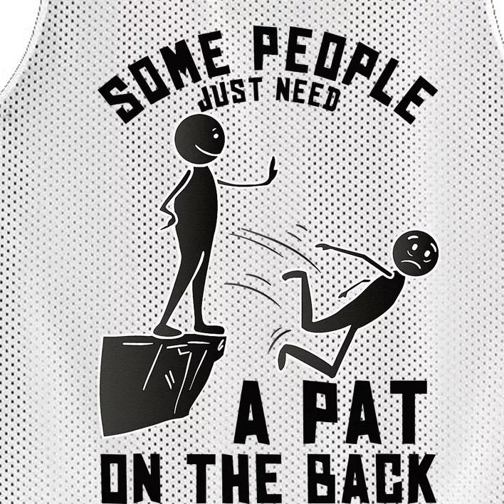 Pat On The Back Funny Adult Sarcastic Design Mesh Reversible Basketball Jersey Tank