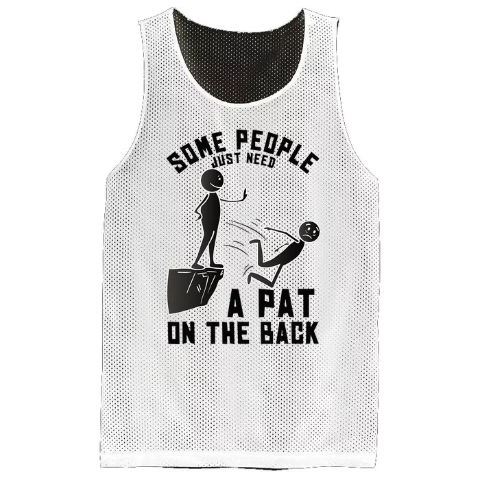 Pat On The Back Funny Adult Sarcastic Design Mesh Reversible Basketball Jersey Tank