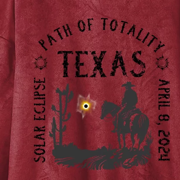 Path Of Totality Texas Solar Eclipse Hooded Wearable Blanket