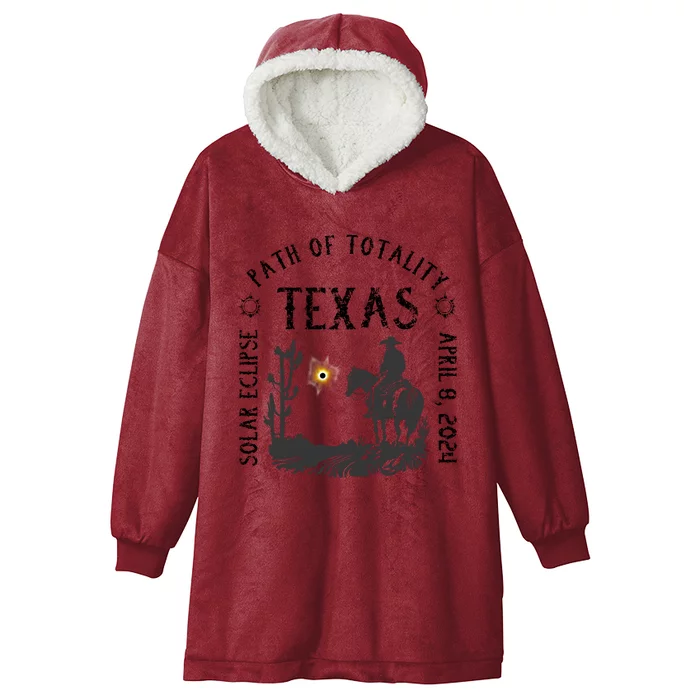 Path Of Totality Texas Solar Eclipse Hooded Wearable Blanket