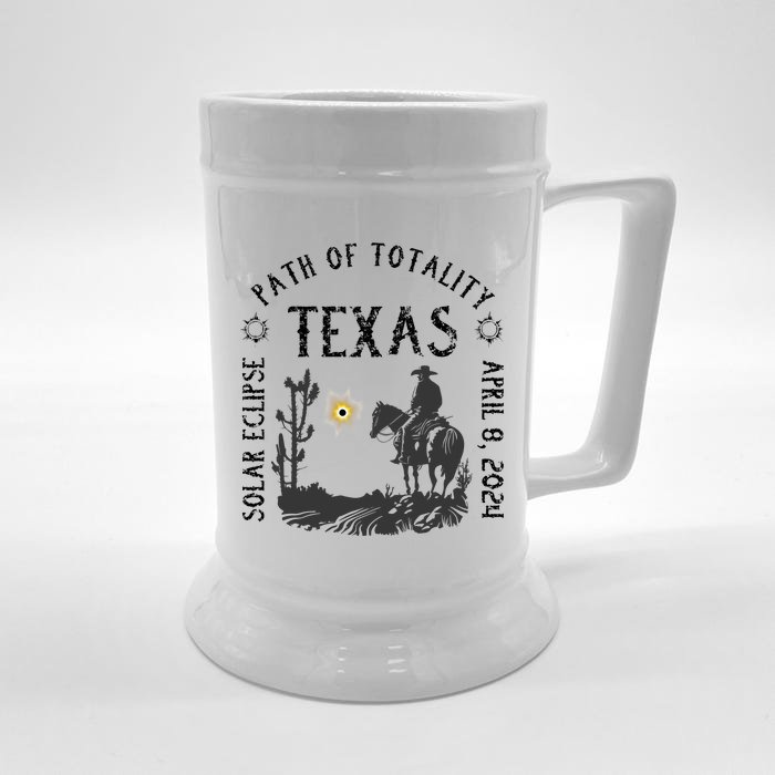 Path Of Totality Texas Solar Eclipse Front & Back Beer Stein