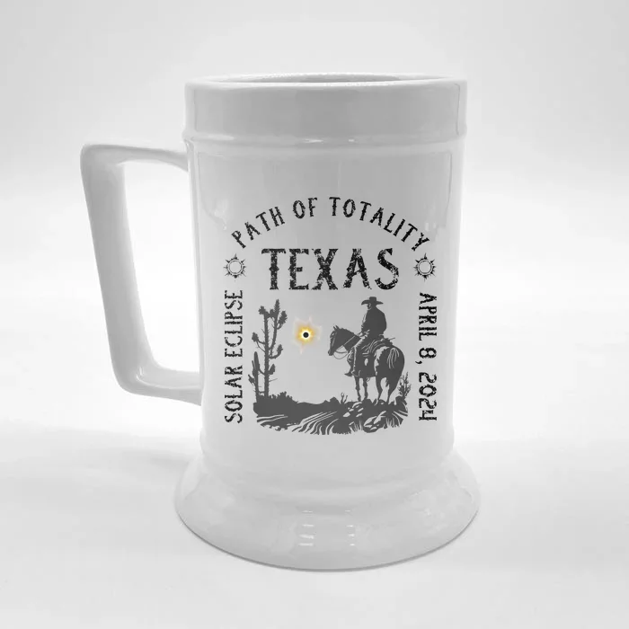 Path Of Totality Texas Solar Eclipse Front & Back Beer Stein