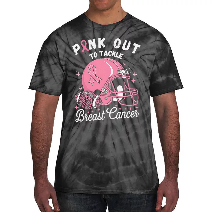 Pin.K Out Tackle Breast Cancer Awareness American Football Tie-Dye T-Shirt