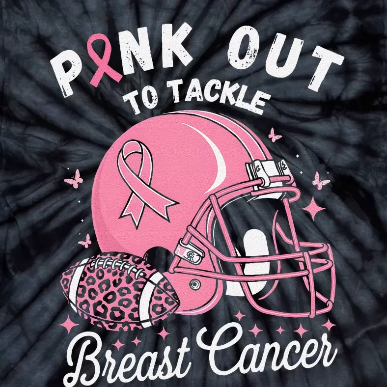 Pin.K Out Tackle Breast Cancer Awareness American Football Tie-Dye T-Shirt