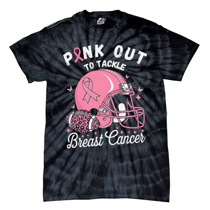 Pin.K Out Tackle Breast Cancer Awareness American Football Tie-Dye T-Shirt