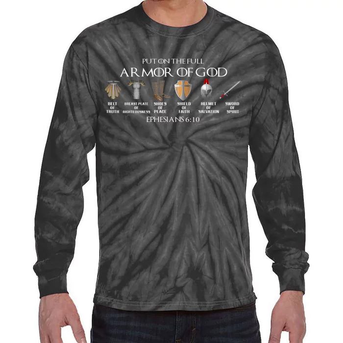 Put On The Full Armor Of God Belt Of Truth Breast Plate Of Tie-Dye Long Sleeve Shirt