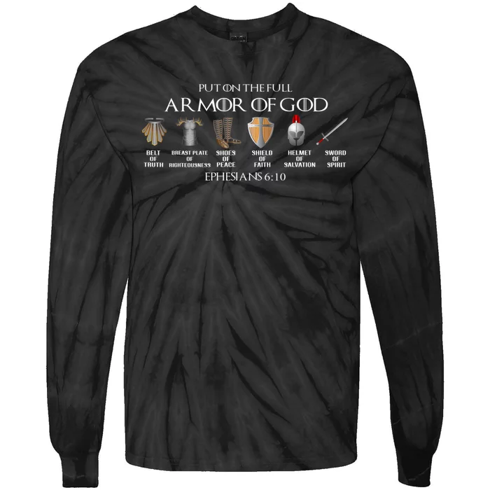 Put On The Full Armor Of God Belt Of Truth Breast Plate Of Tie-Dye Long Sleeve Shirt