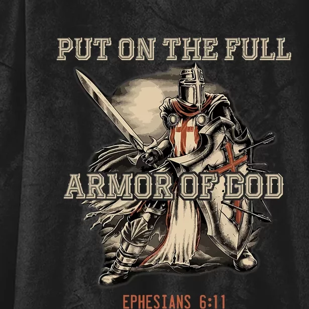 Put On The Full Armor Of God Christian Religious Quote Hooded Wearable Blanket