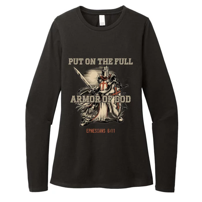 Put On The Full Armor Of God Christian Religious Quote Womens CVC Long Sleeve Shirt