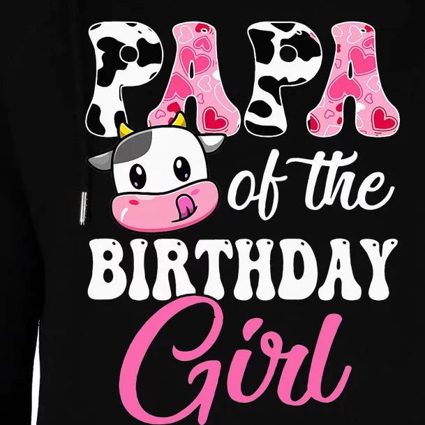 Papa Of The Birthday Farm Cow gift 1St Birthday Womens Funnel Neck Pullover Hood