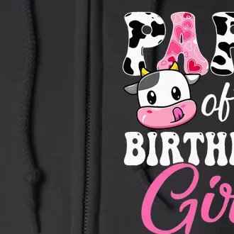 Papa Of The Birthday Farm Cow gift 1St Birthday Full Zip Hoodie