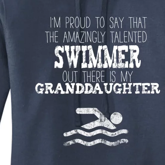 Proud Of Talented Swimmer Granddaughter Women's Pullover Hoodie