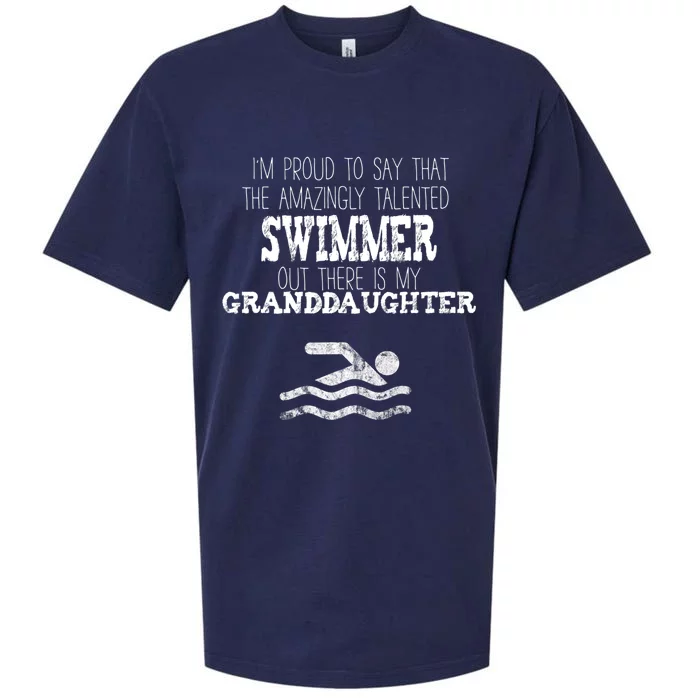 Proud Of Talented Swimmer Granddaughter Sueded Cloud Jersey T-Shirt