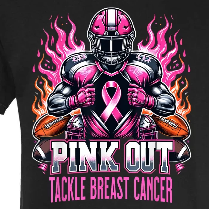 Pink Out Tackle Breast Cancer Awareness Football Garment-Dyed Heavyweight T-Shirt