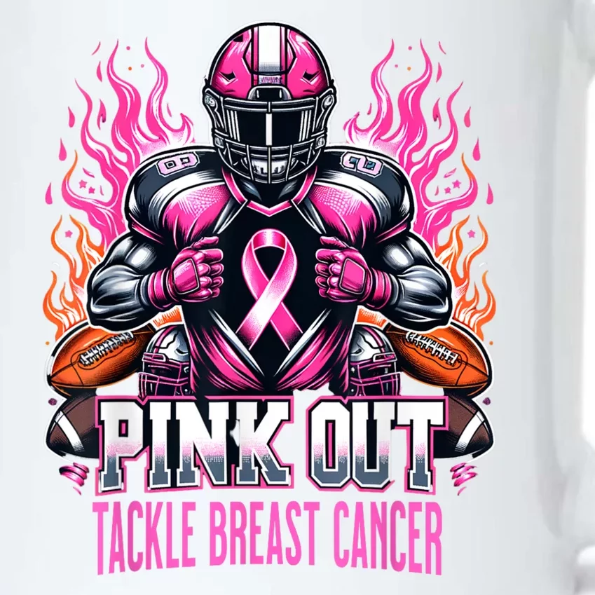 Pink Out Tackle Breast Cancer Awareness Football Black Color Changing Mug