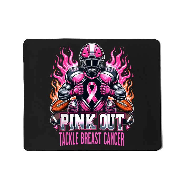 Pink Out Tackle Breast Cancer Awareness Football Mousepad