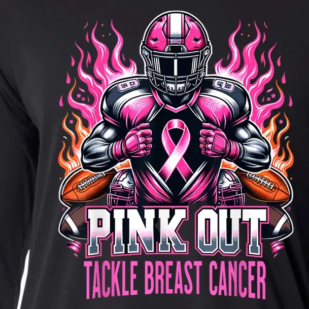 Pink Out Tackle Breast Cancer Awareness Football Cooling Performance Long Sleeve Crew