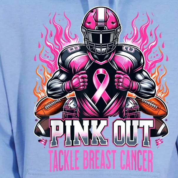 Pink Out Tackle Breast Cancer Awareness Football Unisex Surf Hoodie