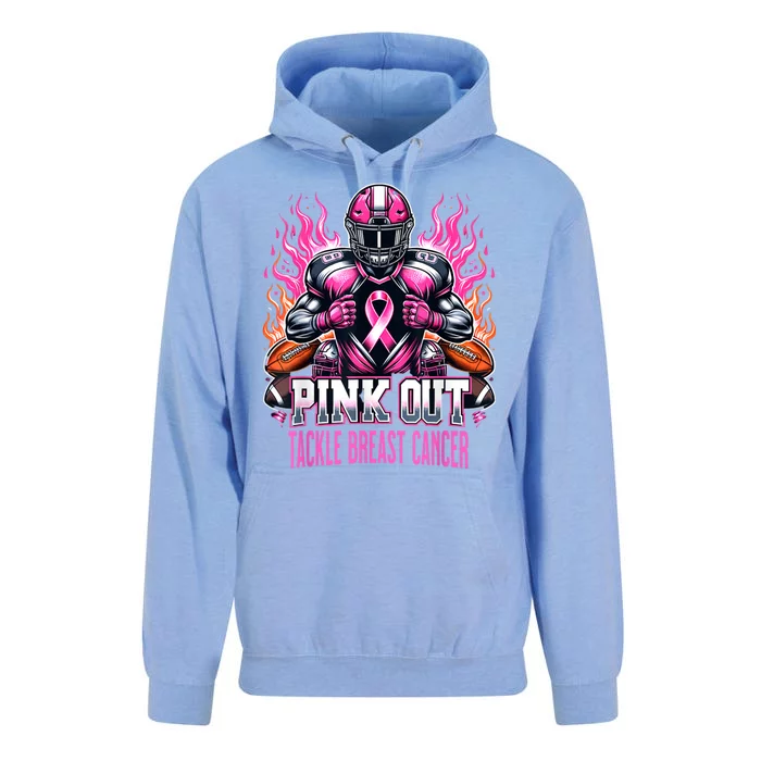 Pink Out Tackle Breast Cancer Awareness Football Unisex Surf Hoodie