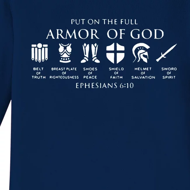 Put On The Full Armor Of God Baby Long Sleeve Bodysuit