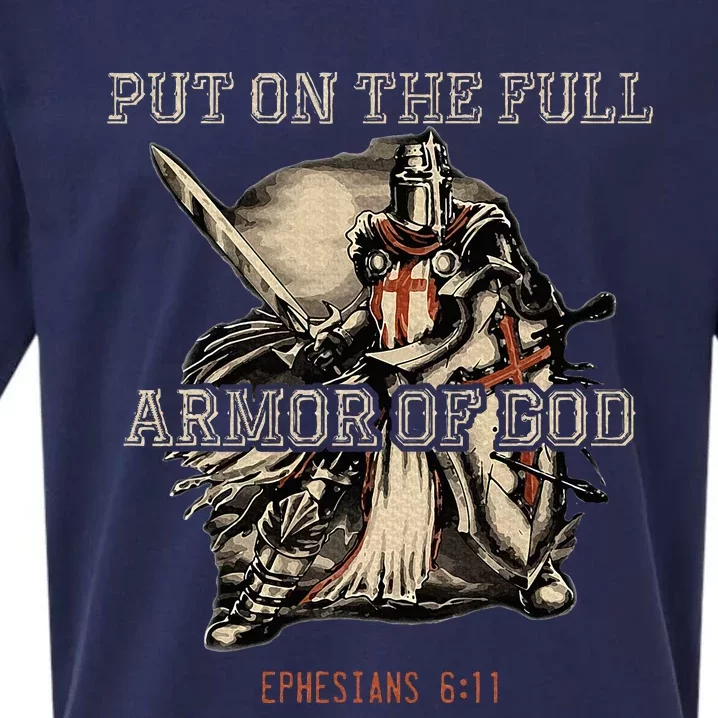 Put On The Full Armor Of God Christian Religious Quote Sueded Cloud Jersey T-Shirt