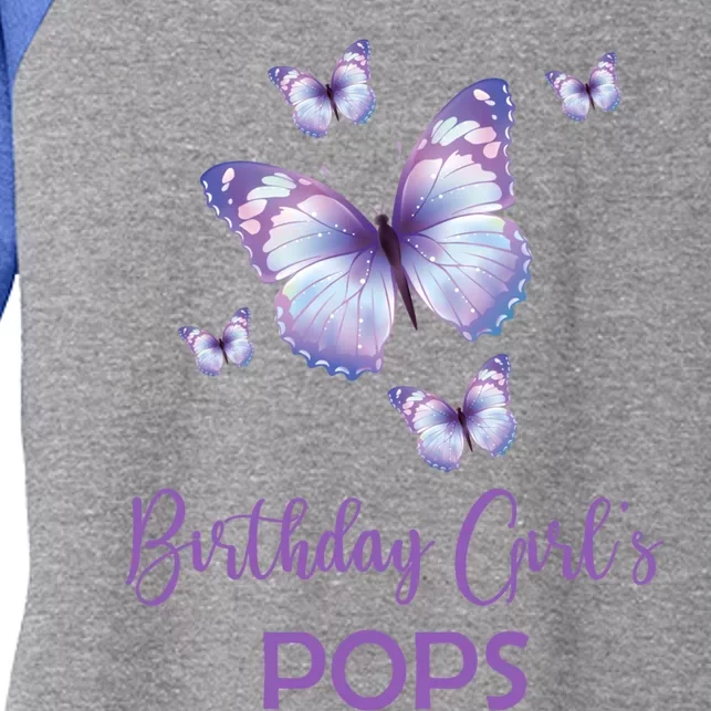 Pops Of The Birthday Butterfly Family 1st Birthday Gift Women's Tri-Blend 3/4-Sleeve Raglan Shirt