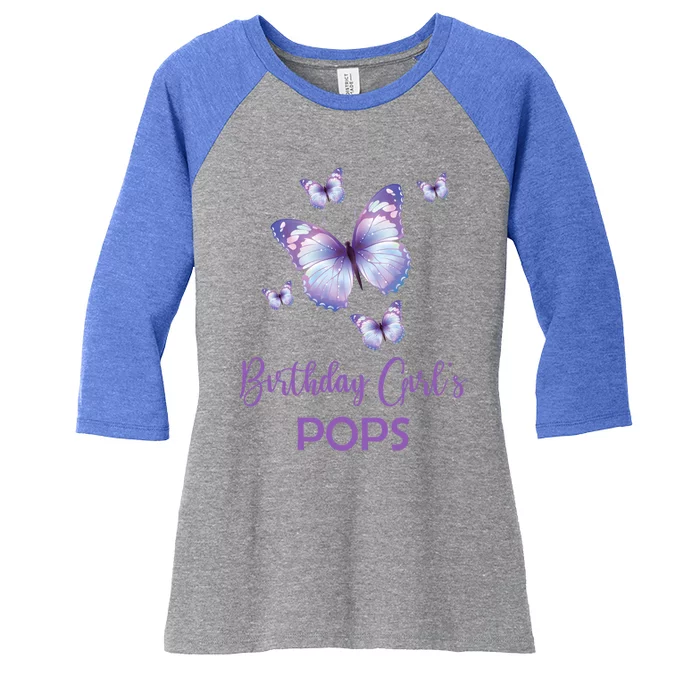 Pops Of The Birthday Butterfly Family 1st Birthday Gift Women's Tri-Blend 3/4-Sleeve Raglan Shirt