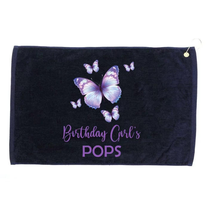 Pops Of The Birthday Butterfly Family 1st Birthday Gift Grommeted Golf Towel