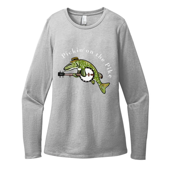 Pickin On The Pike Graphic For Music Loving Fisherman Womens CVC Long Sleeve Shirt