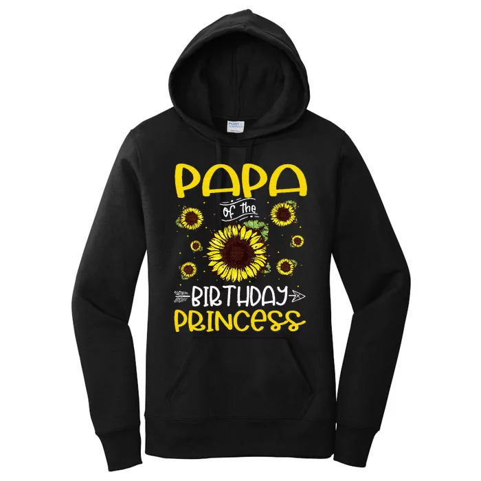 Papa Of The Birthday Princess Sunflower Family Women's Pullover Hoodie