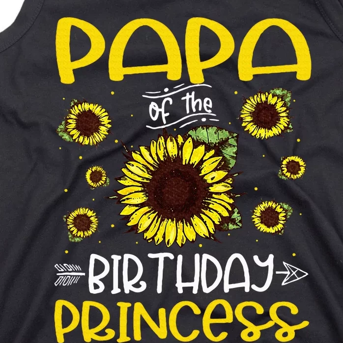 Papa Of The Birthday Princess Sunflower Family Tank Top