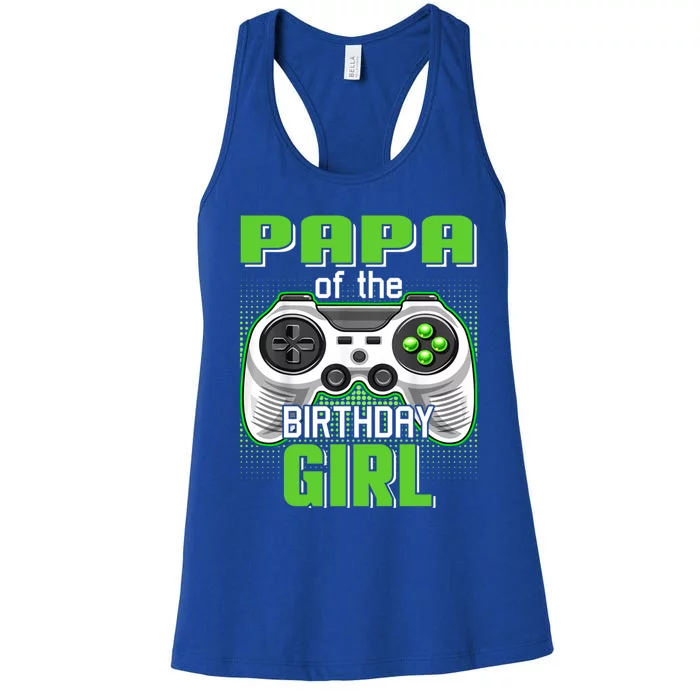 Papa Of The Birthday Video Game Bday Top Gamer Party Gift Women's Racerback Tank