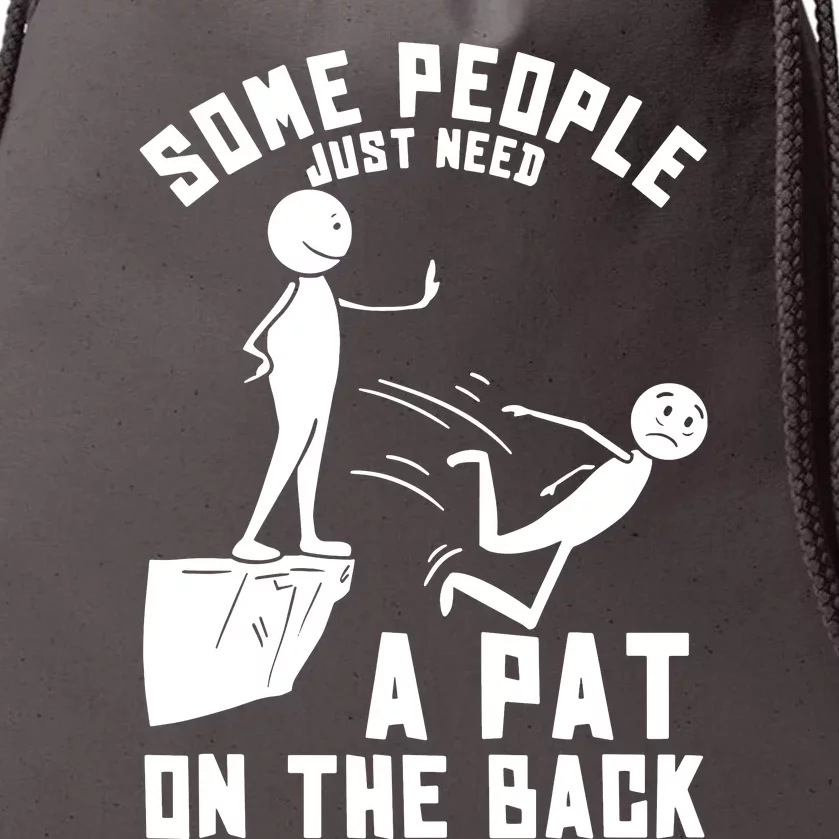 Pat On The Back Funny Drawstring Bag