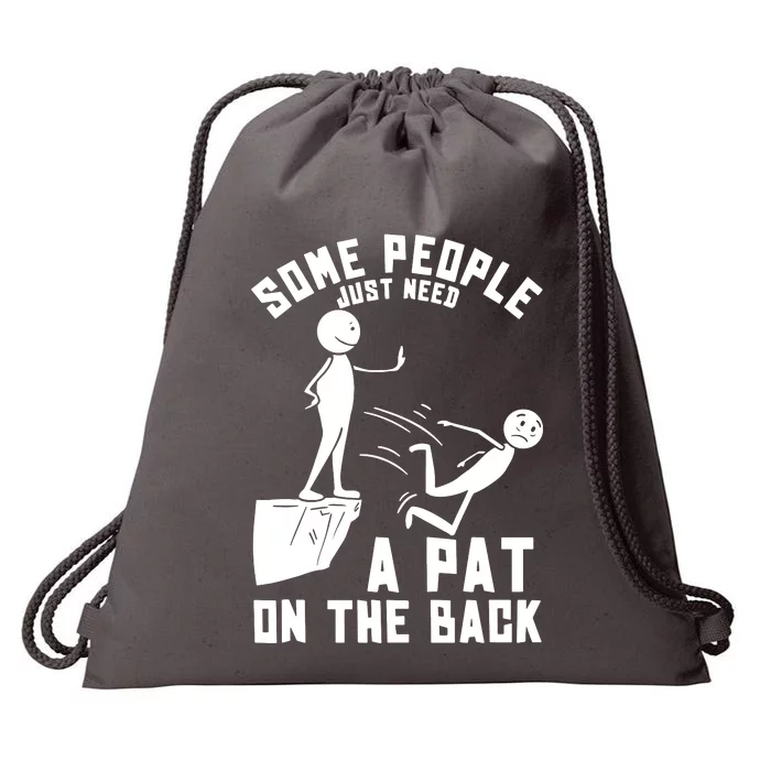 Pat On The Back Funny Drawstring Bag