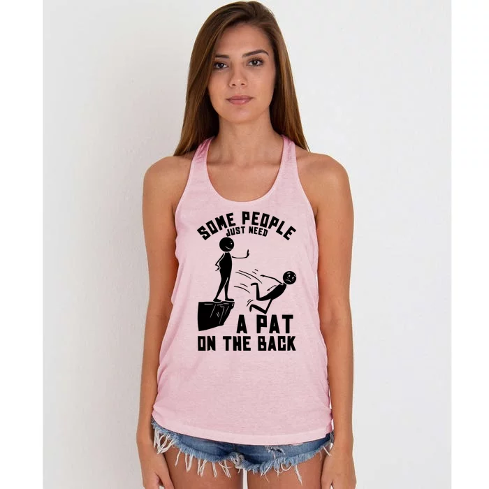 Pat On The Back Funny Women's Knotted Racerback Tank