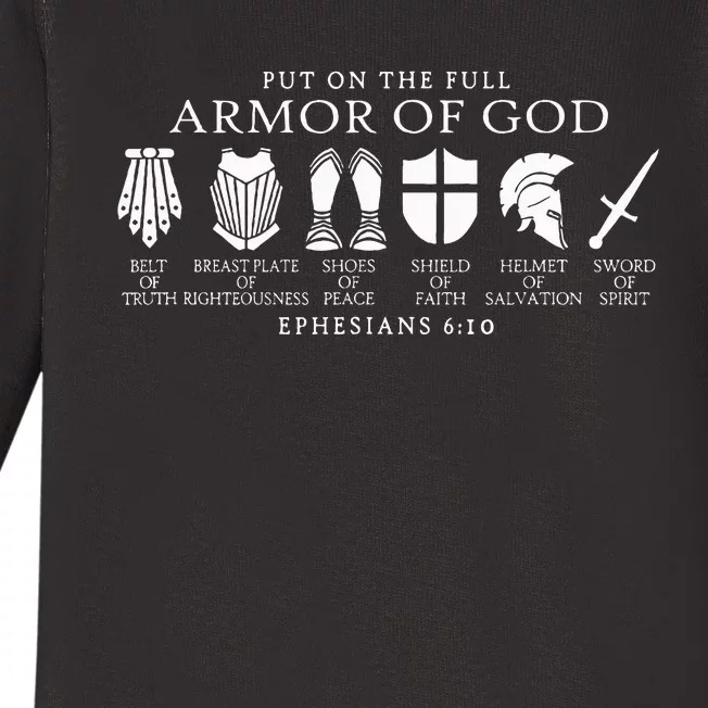 Put On The Full Armor Of God Christian Catholic Religious Baby Long Sleeve Bodysuit