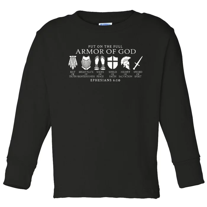 Put On The Full Armor Of God Christian Catholic Religious Toddler Long Sleeve Shirt