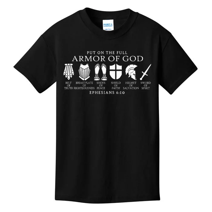 Put On The Full Armor Of God Christian Catholic Religious Kids T-Shirt