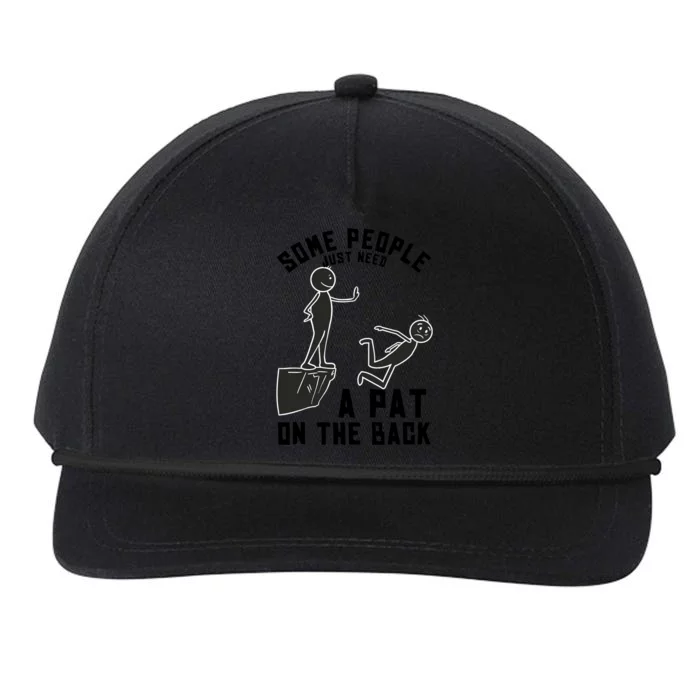 Pat On The Back Funny Adult Sarcastic Design Snapback Five-Panel Rope Hat