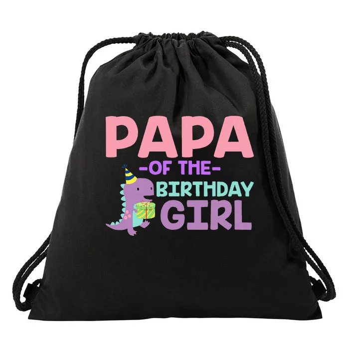 Papa of The Birthday For Saurus Rex Dinosaur Party Drawstring Bag