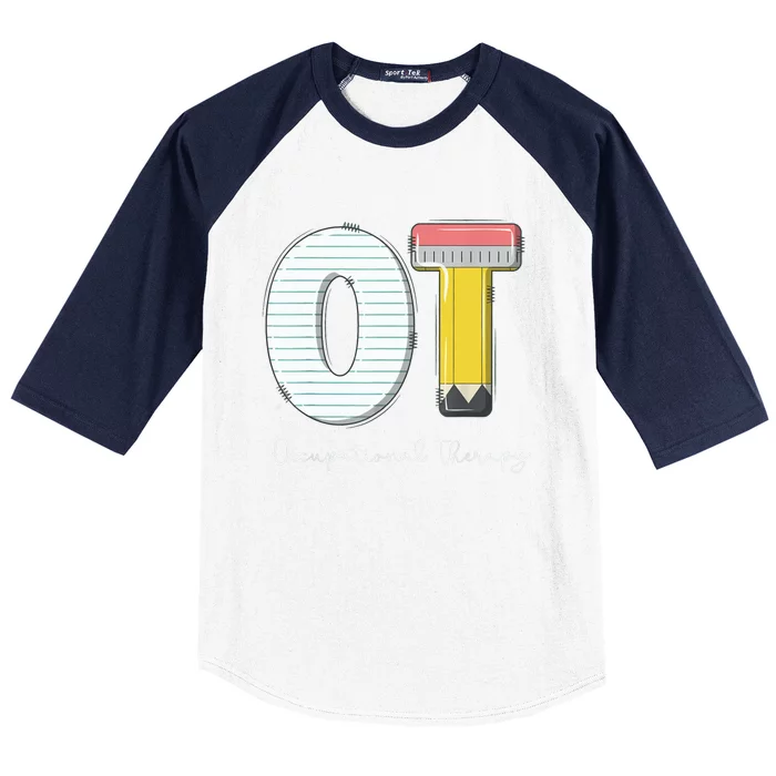 Pediatric Occupational Therapy Cute Pencil Back To School Baseball Sleeve Shirt