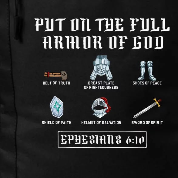 Put On The Full Armor Of God Funny Saying Christian Daily Commute Backpack